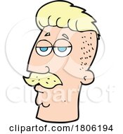 Poster, Art Print Of Cartoon Man With A Hipster Haircut