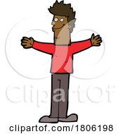 Poster, Art Print Of Cartoon Happy Man With Open Arms