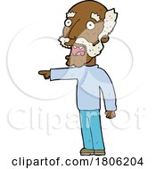 Poster, Art Print Of Cartoon Scared Old Man Pointing