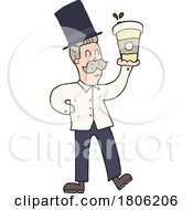 Poster, Art Print Of Cartoon Man With A Coffee
