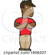 Poster, Art Print Of Cartoon Muscular Man With Folded Arms