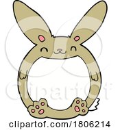 Poster, Art Print Of Cartoon Round Chubby Rabbit