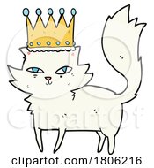 Cartoon Posh Crowned Cat