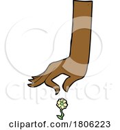 Cartoon Hand Picking A Flower