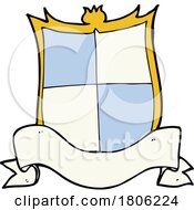 Poster, Art Print Of Cartoon Heraldry Shield And Banner