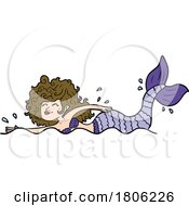 Cartoon Swimming Mermaid