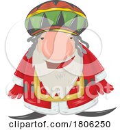 Poster, Art Print Of Cartoon Jamaican Gnome Christmas Santa Claus
