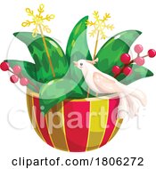 Potted Christmas Succulent Plant by Vector Tradition SM