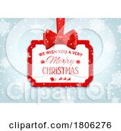Poster, Art Print Of Christmas Greeting Over A Snowflake Background