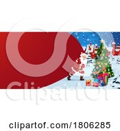 Poster, Art Print Of Santa Pulling A Sack With Text Space