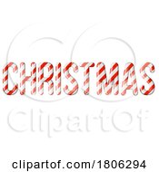 Poster, Art Print Of Christmas Candy Cane Word