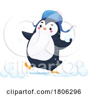 Penguin Throwing Snowballs by Vector Tradition SM