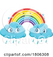 Poster, Art Print Of Rainbow And Cloud Mascots