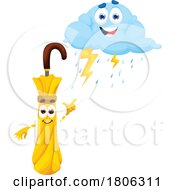 Poster, Art Print Of Cloud And Umbrella Mascots