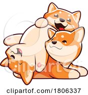 Poster, Art Print Of Shiba Inu Dogs Playing
