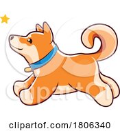 Shiba Inu Dog Chasing A Star by Vector Tradition SM