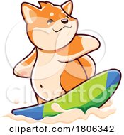 Shiba Inu Dog Surfing by Vector Tradition SM