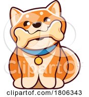 Shiba Inu Dog With A Bone by Vector Tradition SM