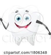 Tooth Mascot Flossing