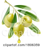 3d Olives With An Oil Drop