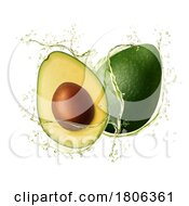 Poster, Art Print Of 3d Avocado Splash