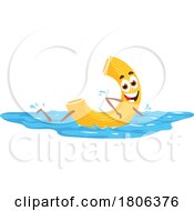 Poster, Art Print Of Gobetti Pasta Mascot Swimming