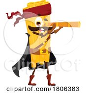 Bucatini Pirate Pasta Mascot by Vector Tradition SM