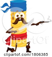 Poster, Art Print Of Tortiglioni Pirate Pasta Mascot
