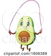 Poster, Art Print Of Avocado Mascot Skipping Rope