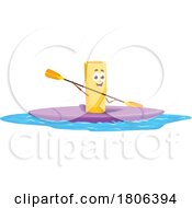 Poster, Art Print Of Cannelloni Pasta Mascot Kayaking