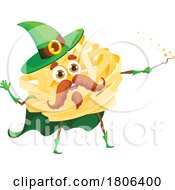 Fettuccine Wizard Pasta Mascot by Vector Tradition SM