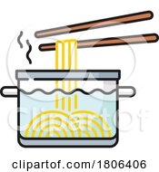 Chopsticks And Boiling Noodles