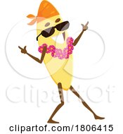 Orzo Pasta Mascot On Vacation