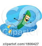 Poster, Art Print Of Penne Pasta Mascot Scuba Diving