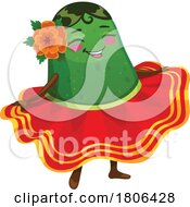 Mexican Dancer Avocado Mascot by Vector Tradition SM