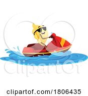 Orecchiette Pasta Mascot JetSkiing by Vector Tradition SM