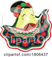 Mexican Dancer Avocado Mascot by Vector Tradition SM