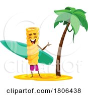 Surfer Tortiglioni Pasta Mascot by Vector Tradition SM
