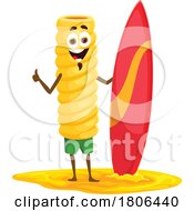 Surfer Tortiglioni Pasta Mascot by Vector Tradition SM
