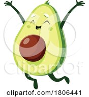 Avocado Mascot Jumping by Vector Tradition SM