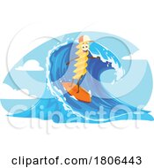 Poster, Art Print Of Surfer Fusilli Pasta Mascot