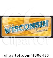Poster, Art Print Of Travel Plate Design For Wisconsin