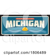 Poster, Art Print Of Travel Plate Design For Michigan