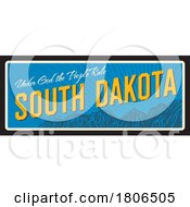 Poster, Art Print Of Travel Plate Design For South Dakota