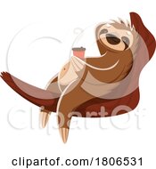 Poster, Art Print Of Sloth Resting With A Coffee