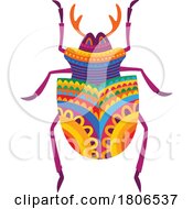 Poster, Art Print Of Colorful Mexican Themed Beetle
