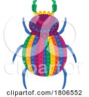 Poster, Art Print Of Colorful Mexican Themed Beetle