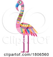 Poster, Art Print Of Colorful Mexican Themed Flamingo