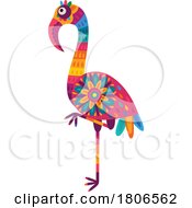 Colorful Mexican Themed Flamingo by Vector Tradition SM