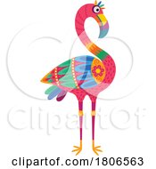 Poster, Art Print Of Colorful Mexican Themed Flamingo